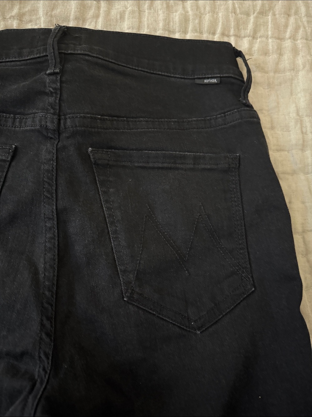 MOTHER Stunner Ankle Step Fray Not Guilty Jeans in Black